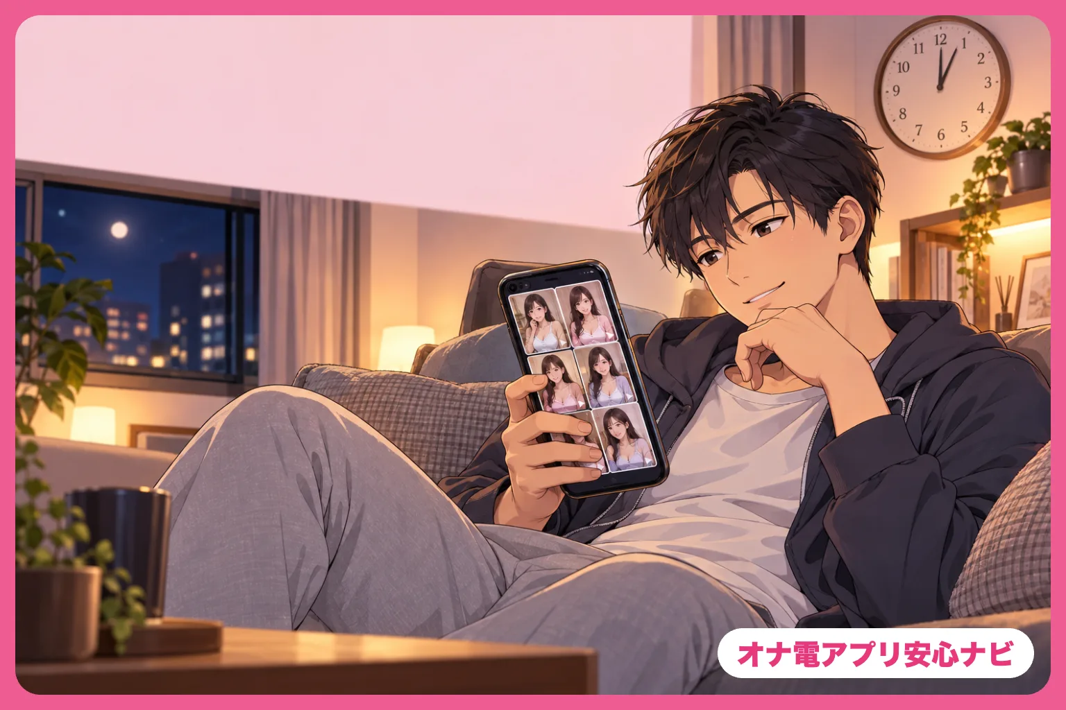 待機女性を眺める男性