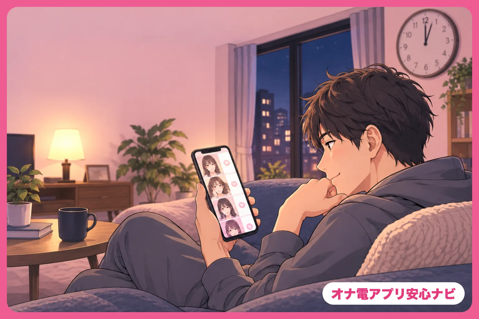 待機女性を眺める男性