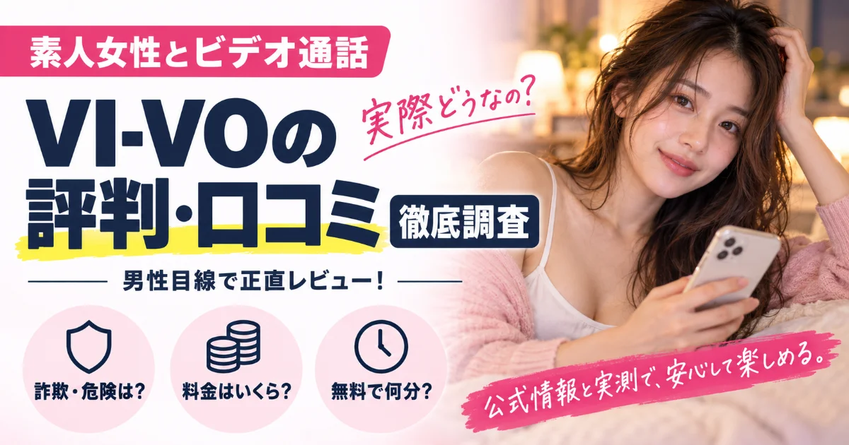 素人女性とビデオ通話。VI-VOの評判・口コミを徹底調査。詐欺・危険は？料金はいくら？無料で何分？