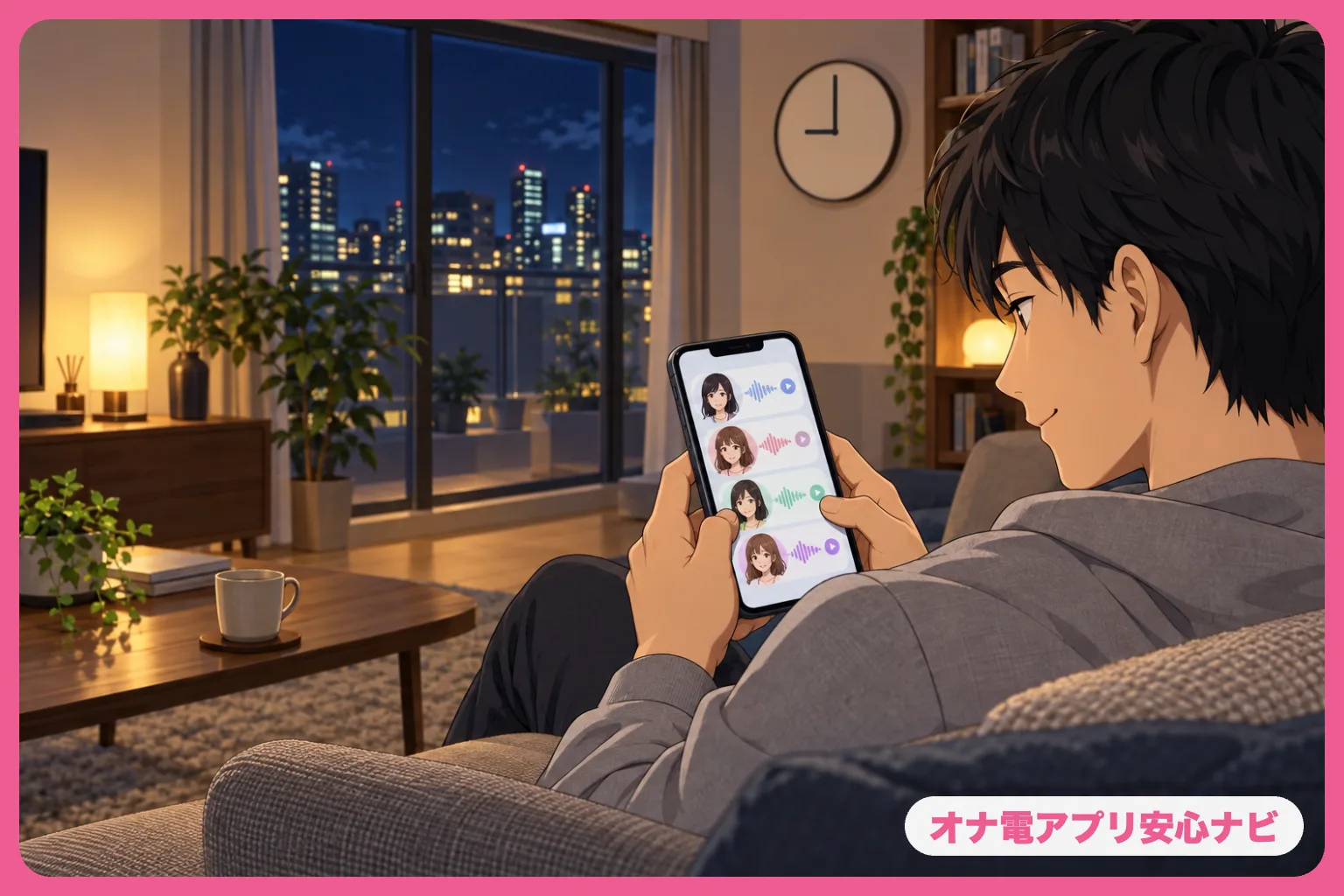 待機女性のリストを眺める男性